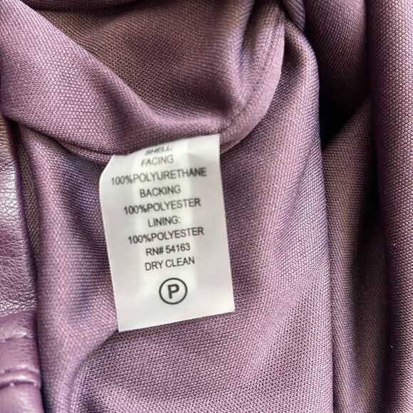 Calvin Klein Faux Leather Sleeveless Sheath Dress Purple Plum Size 8 - Picture 8 of 11